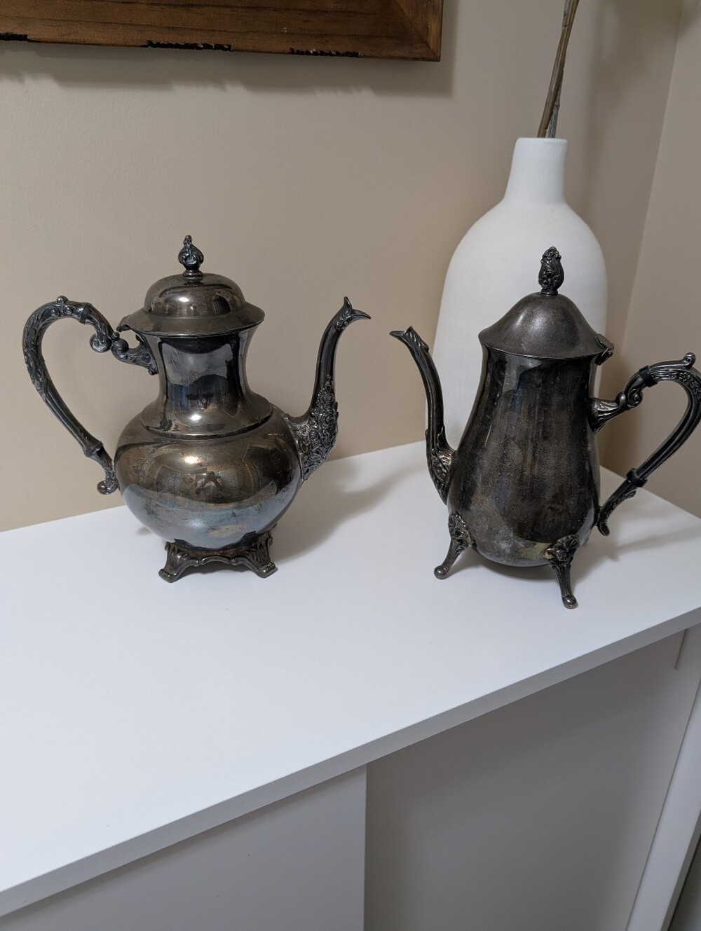 Antique Wm. A. Rogers Antique Tea and Coffee Kettle Set